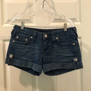 True Religion Cuffed Jean Shorts